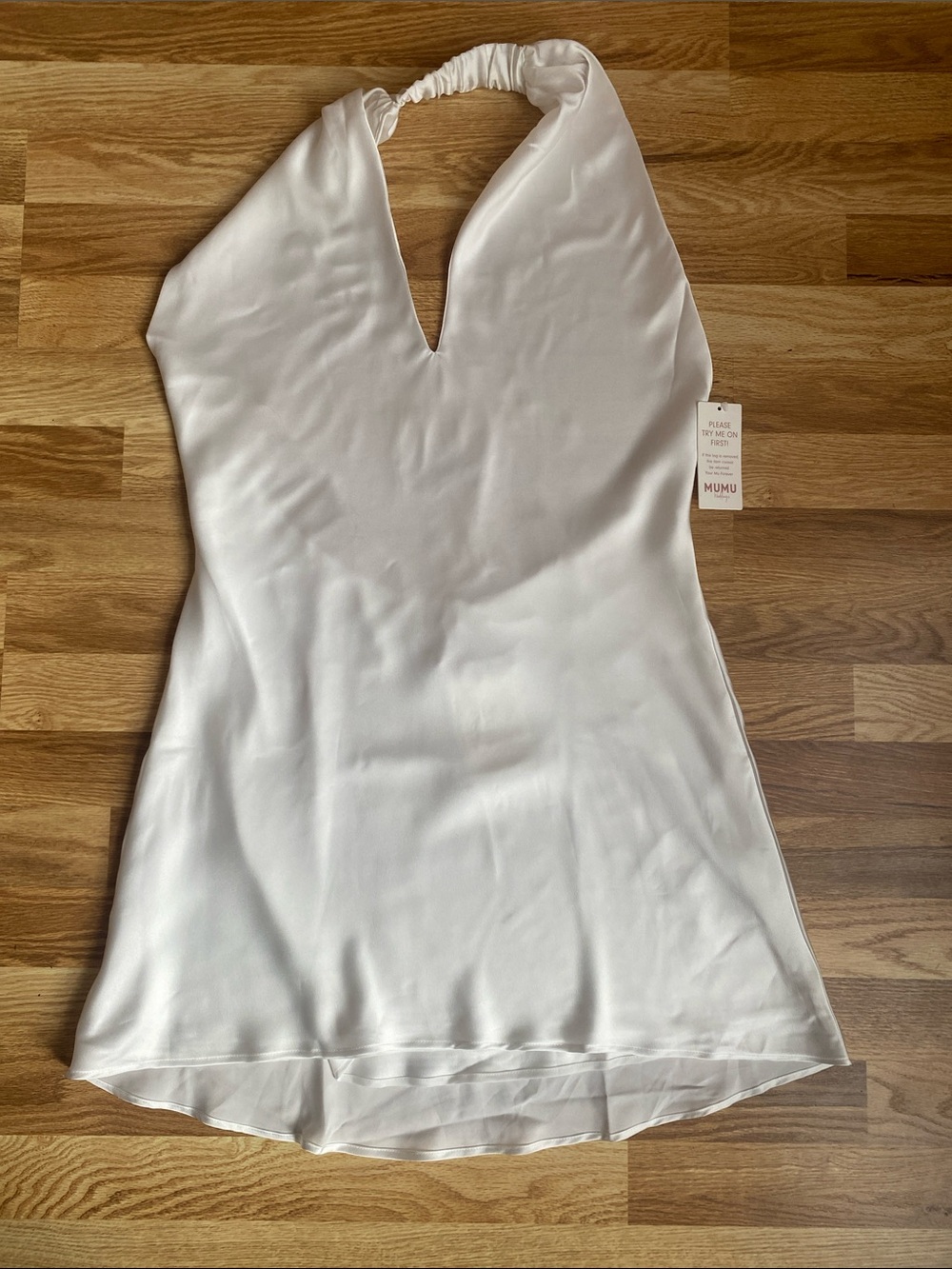 Women's White Halter Slip Dress